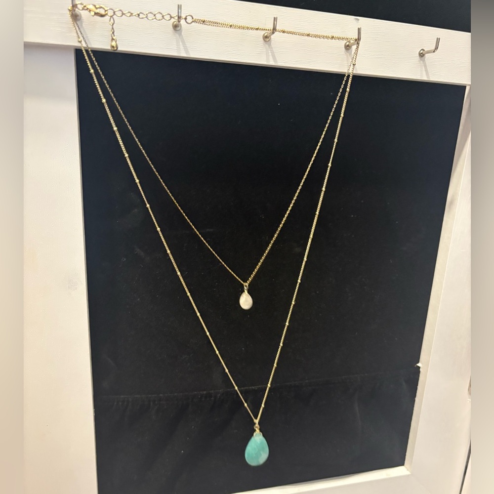 Elegant Gold and Turquoise Layered Necklace